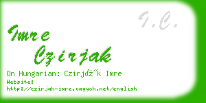 imre czirjak business card